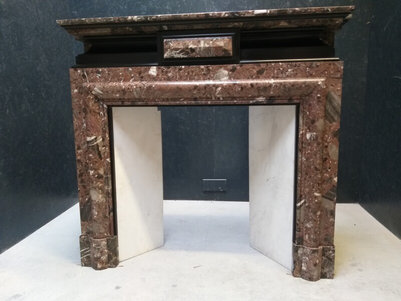Palladian Style Fireplace in Brèche de Waulsort and Noir de Mazy marbles